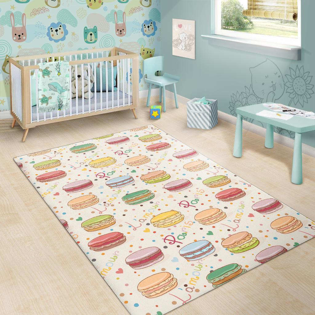 Sweet Macaron Pattern Print Floor Mat-grizzshop