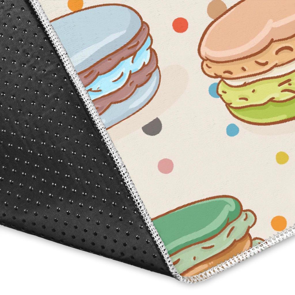 Sweet Macaron Pattern Print Floor Mat-grizzshop