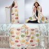 Sweet Macaron Pattern Print Hooded Blanket-grizzshop