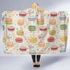 Sweet Macaron Pattern Print Hooded Blanket-grizzshop