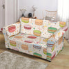 Sweet Macaron Pattern Print Loveseat Cover-grizzshop