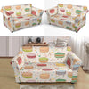 Sweet Macaron Pattern Print Loveseat Cover-grizzshop