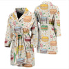 Sweet Macaron Pattern Print Men Long Robe-grizzshop