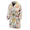 Sweet Macaron Pattern Print Men Long Robe-grizzshop