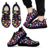 Sweet Macaron Print Pattern Black Sneaker Shoes For Men Women-grizzshop