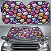 Sweet Macaron Print Pattern Car Sun Shade-grizzshop