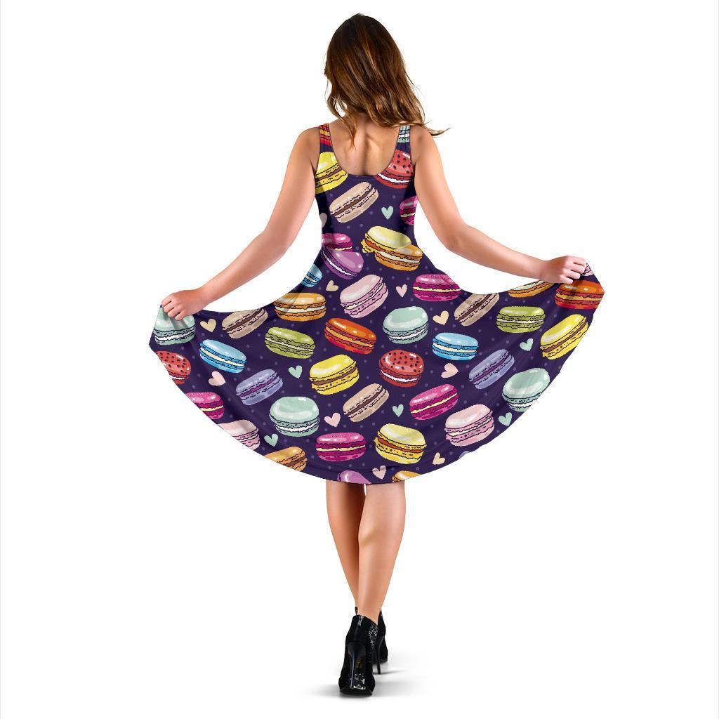 Sweet Macaron Print Pattern Dress-grizzshop