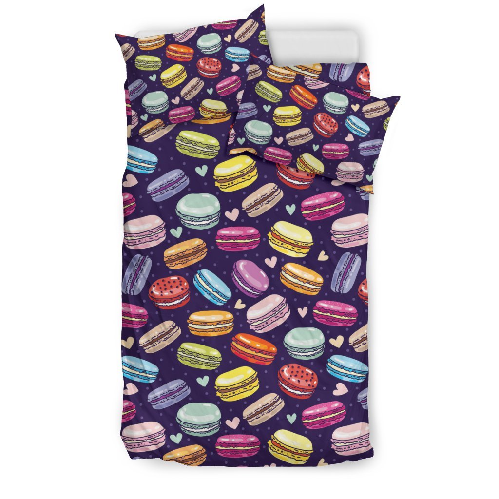 Sweet Macaron Print Pattern Duvet Cover Bedding Set-grizzshop