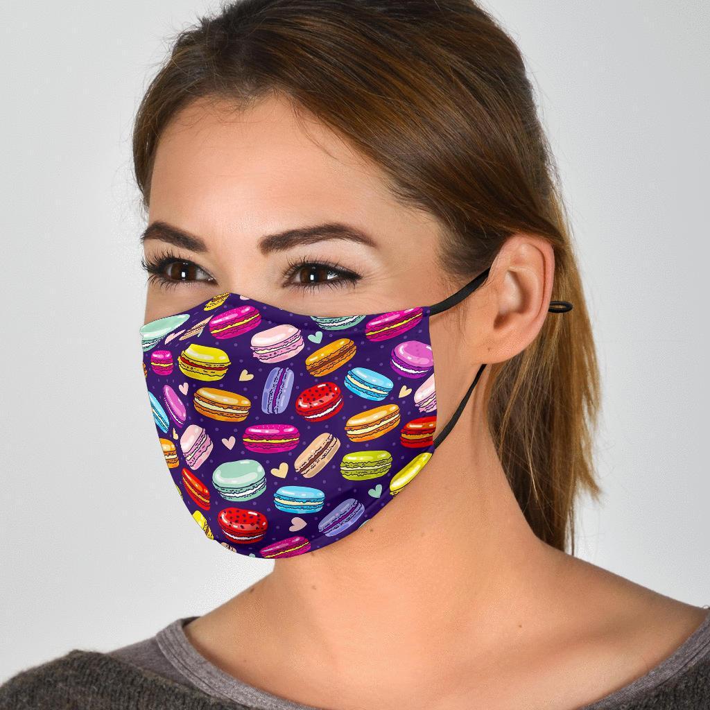 Sweet Macaron Print Pattern Face Mask-grizzshop