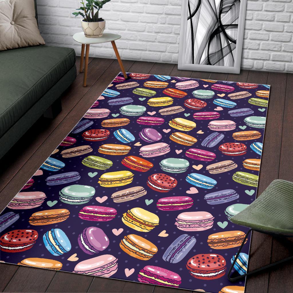 Sweet Macaron Print Pattern Floor Mat-grizzshop