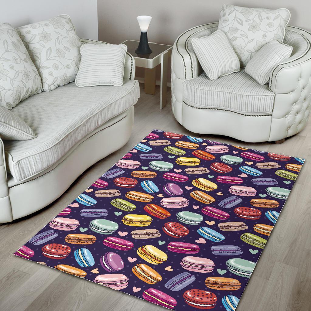 Sweet Macaron Print Pattern Floor Mat-grizzshop