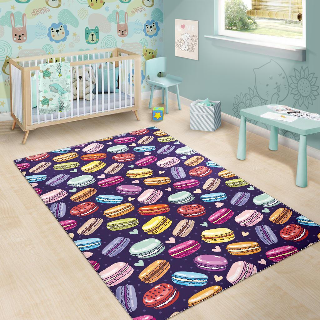 Sweet Macaron Print Pattern Floor Mat-grizzshop