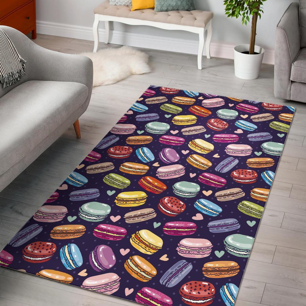 Sweet Macaron Print Pattern Floor Mat-grizzshop