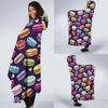 Sweet Macaron Print Pattern Hooded Blanket-grizzshop