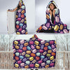 Sweet Macaron Print Pattern Hooded Blanket-grizzshop