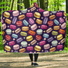 Sweet Macaron Print Pattern Hooded Blanket-grizzshop