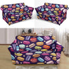 Sweet Macaron Print Pattern Loveseat Cover-grizzshop