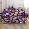 Sweet Macaron Print Pattern Loveseat Cover-grizzshop