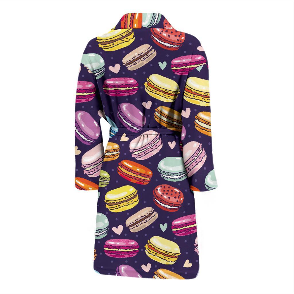 Sweet Macaron Print Pattern Men Long Robe-grizzshop