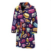 Sweet Macaron Print Pattern Men Long Robe-grizzshop