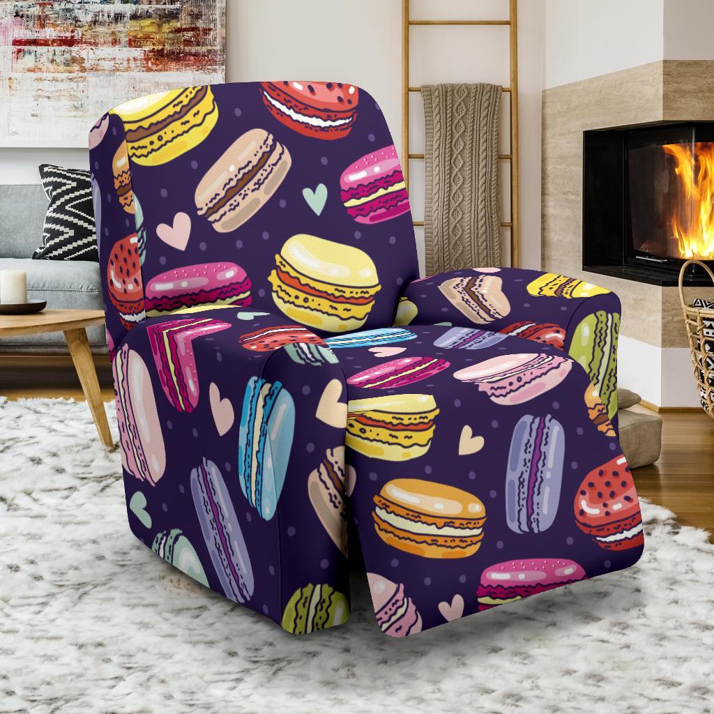 Sweet Macaron Print Pattern Recliner Cover-grizzshop