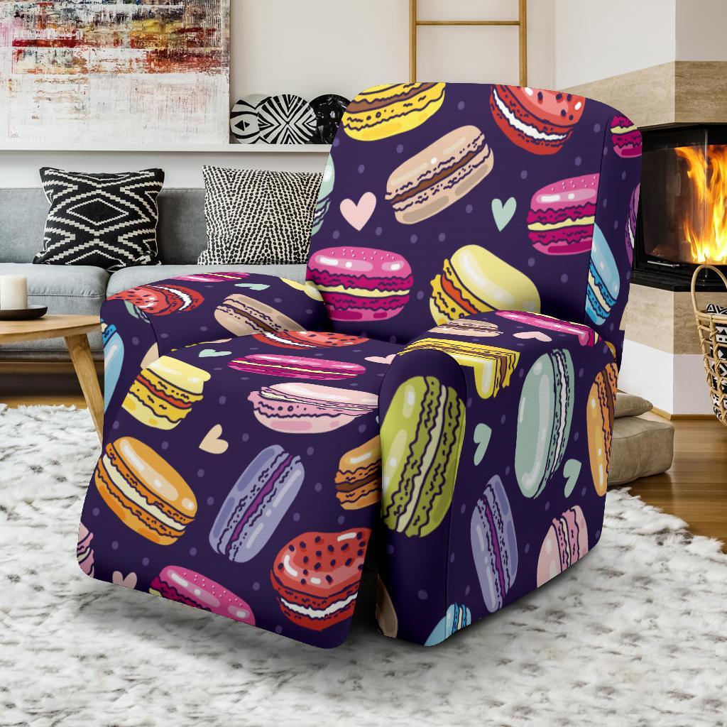 Sweet Macaron Print Pattern Recliner Cover-grizzshop