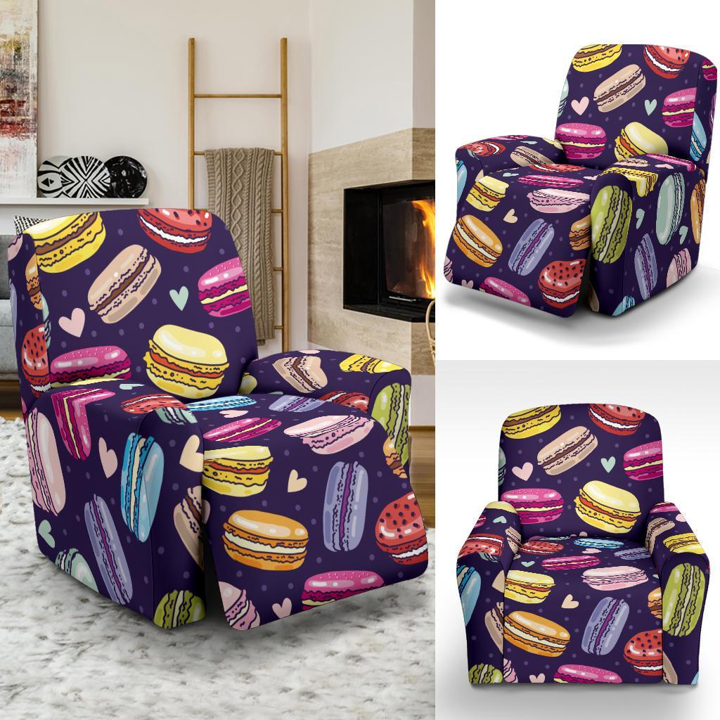 Sweet Macaron Print Pattern Recliner Cover-grizzshop