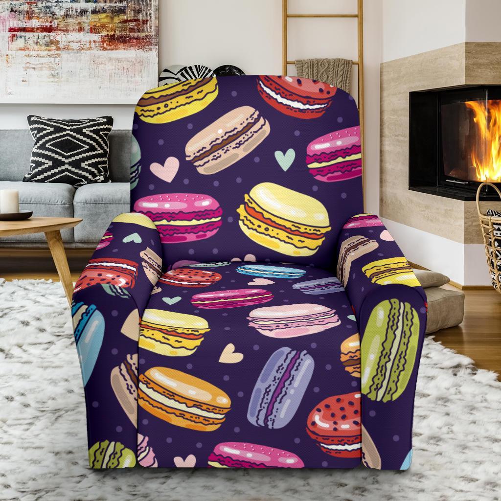 Sweet Macaron Print Pattern Recliner Cover-grizzshop