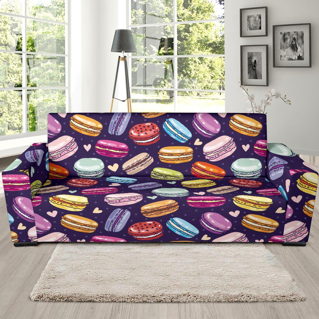 Sweet Macaron Print Pattern Sofa Covers-grizzshop