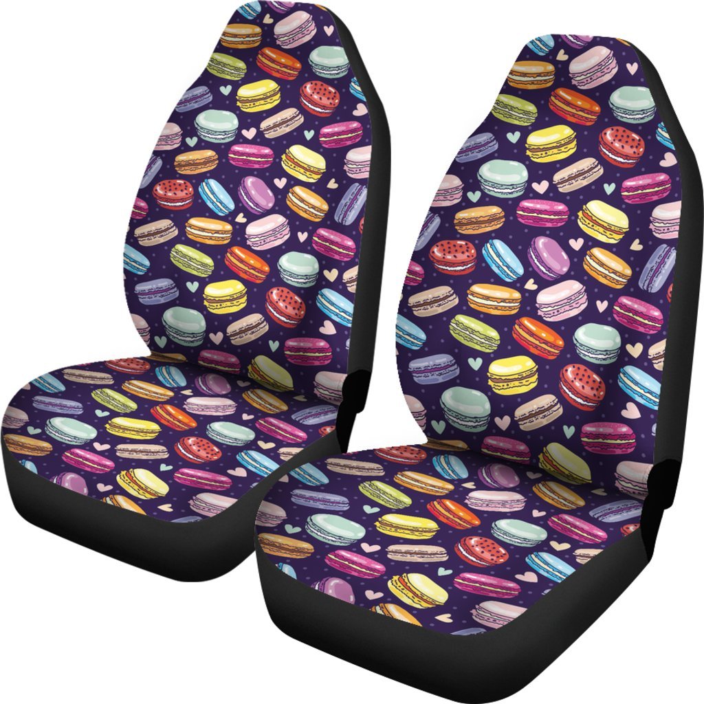 Sweet Macaron Print Pattern Universal Fit Car Seat Cover-grizzshop