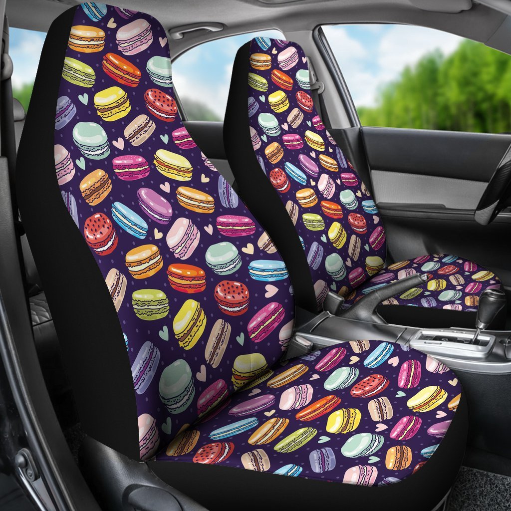 Sweet Macaron Print Pattern Universal Fit Car Seat Cover-grizzshop