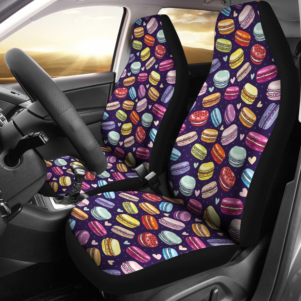 Sweet Macaron Print Pattern Universal Fit Car Seat Cover-grizzshop
