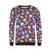 Sweet Macaron Print Pattern Women Crewneck Sweatshirt-grizzshop