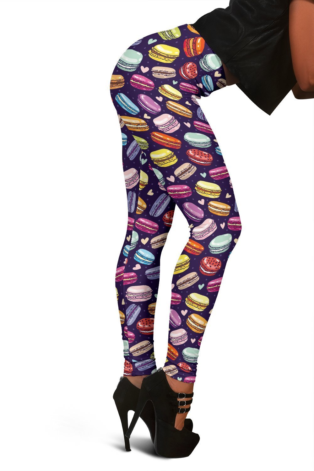 Sweet Macaron Print Pattern Women Leggings-grizzshop