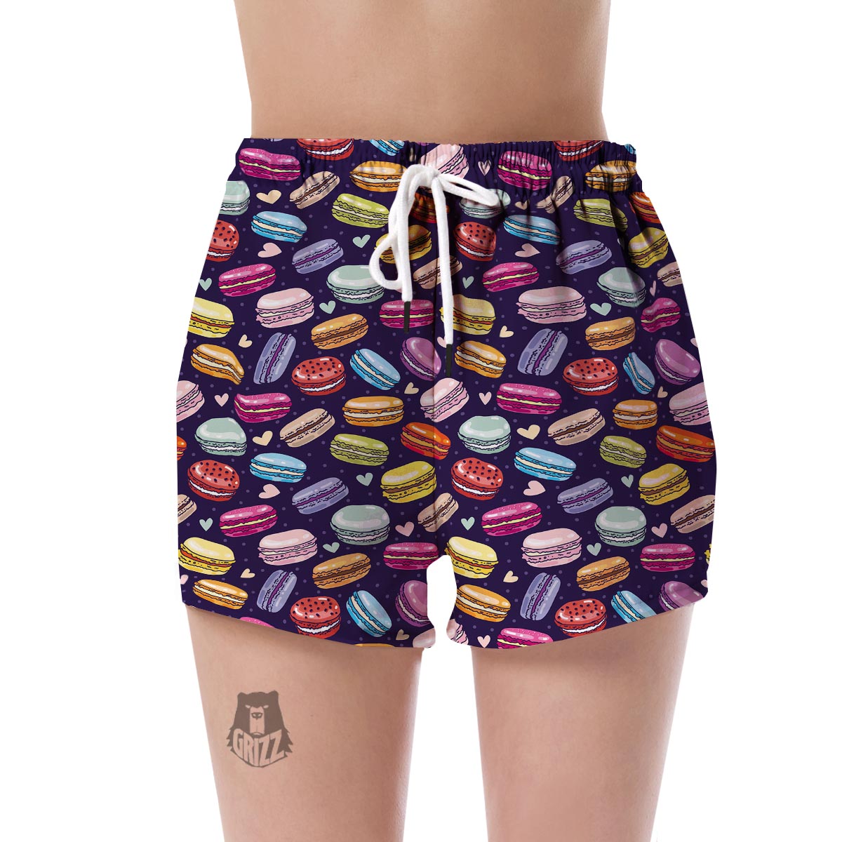 Sweet Macaron Print Pattern Women's Shorts-grizzshop