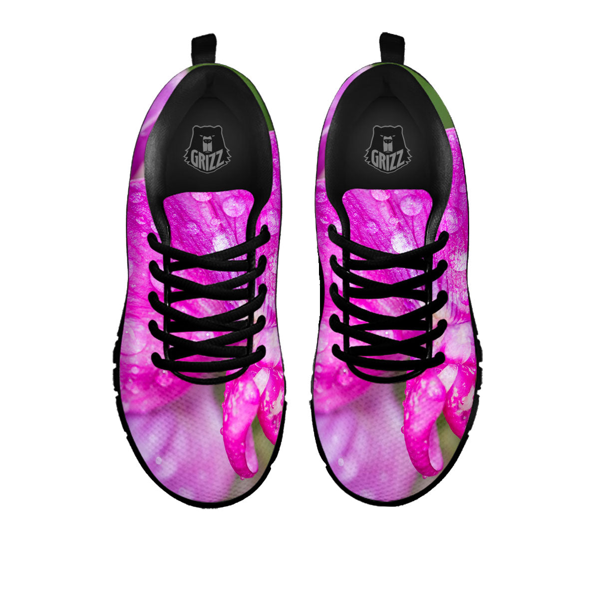 Sweet Pea Purple Print Black Sneaker-grizzshop