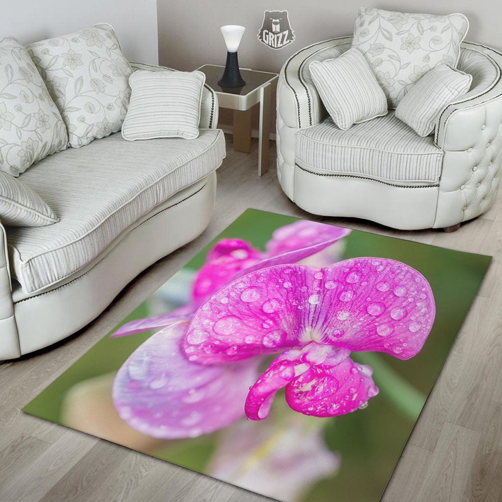 Sweet Pea Purple Print Floor Mat-grizzshop