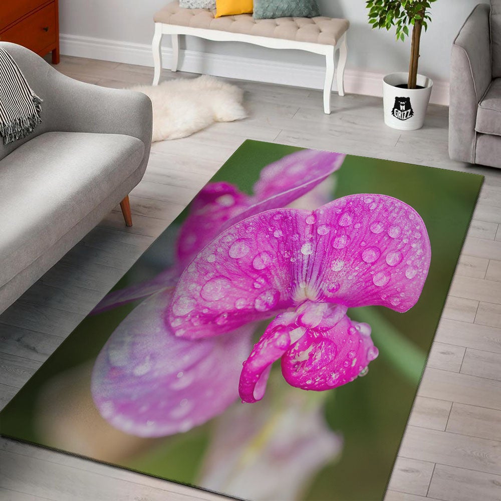 Sweet Pea Purple Print Floor Mat-grizzshop