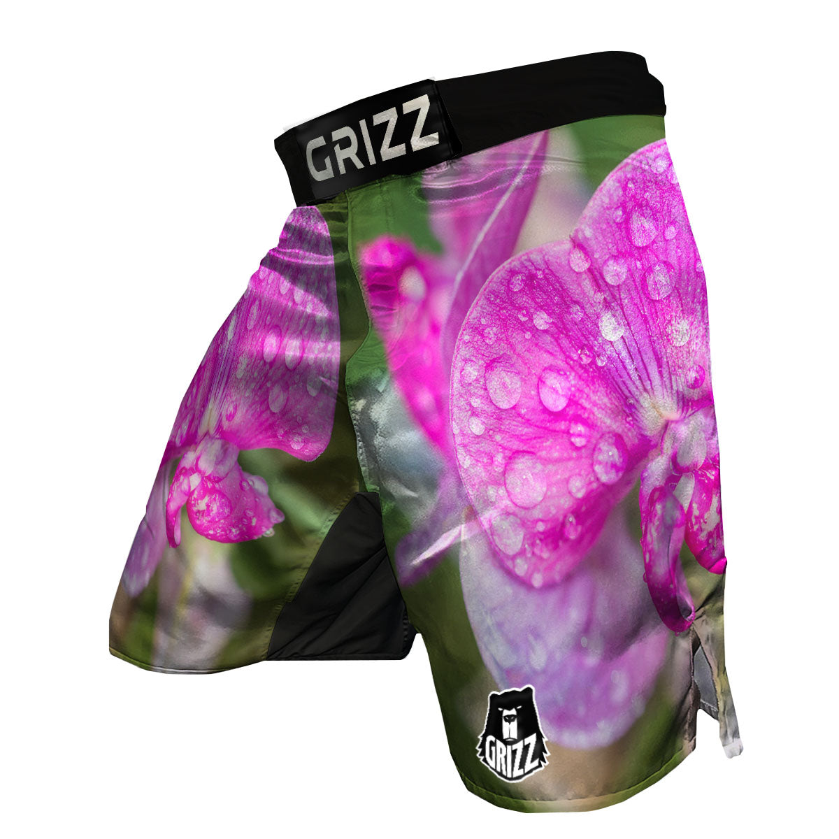 Sweet Pea Purple Print MMA Shorts-grizzshop