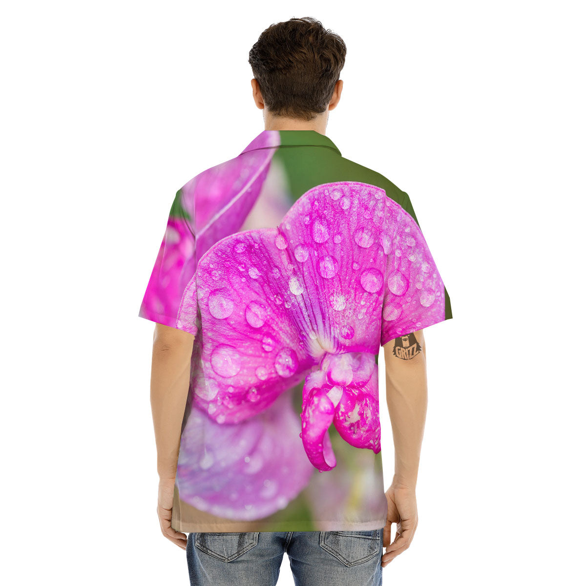 Sweet Pea Purple Print Men's Hawaiian Shirt-grizzshop