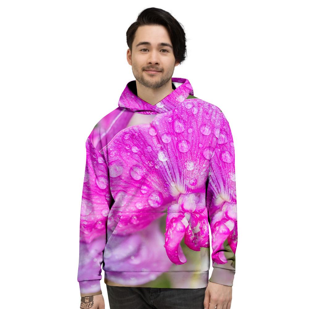 Sweet Pea Purple Print Men's Hoodie-grizzshop