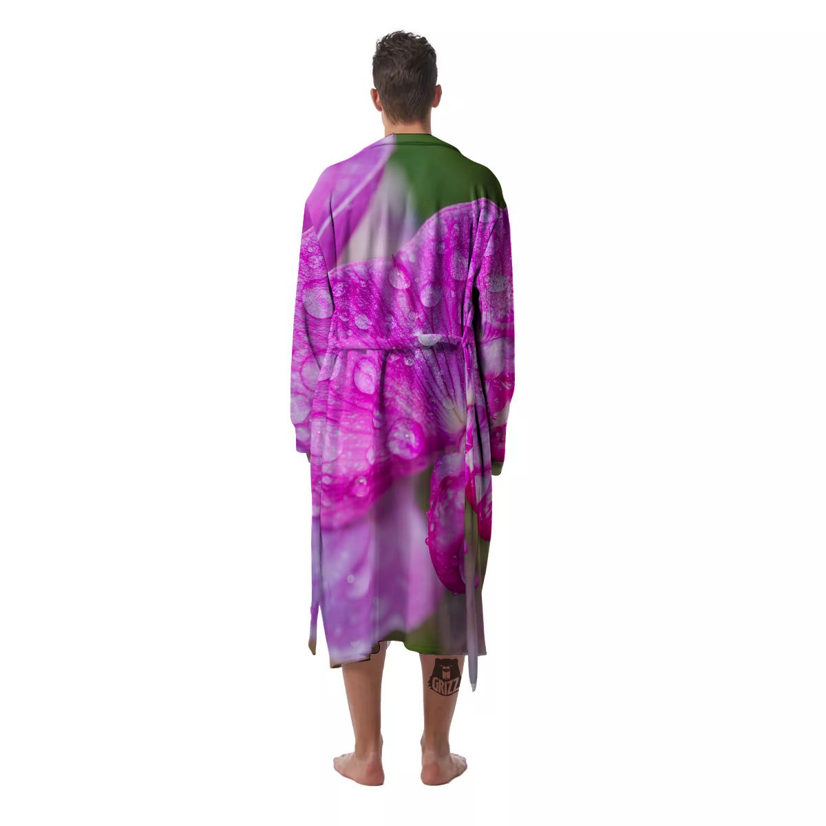 Sweet Pea Purple Print Men's Robe-grizzshop