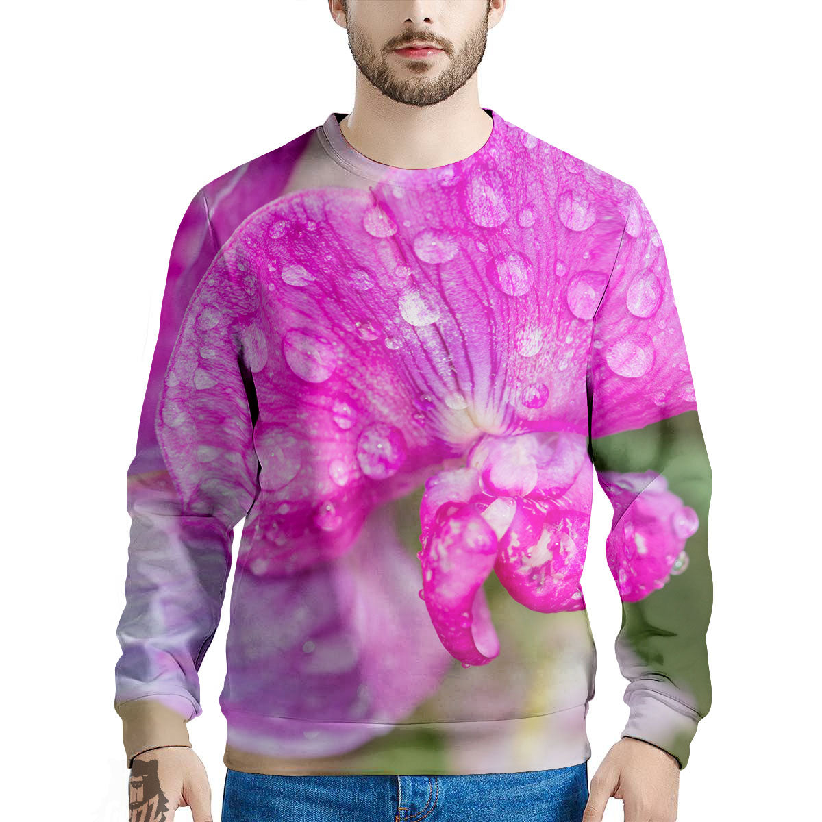 Sweet Pea Purple Print Men's Sweatshirt-grizzshop