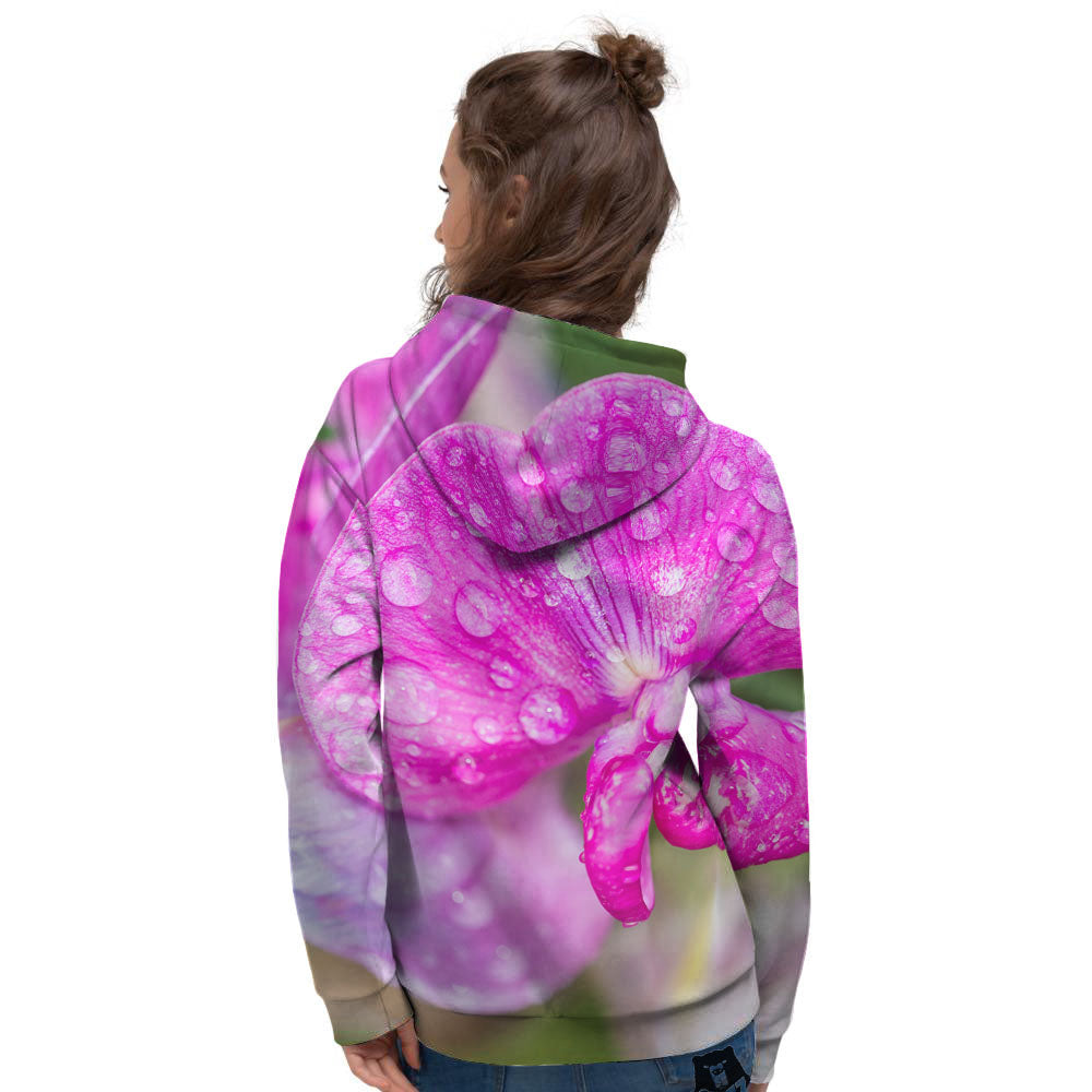 Sweet Pea Purple Print Women's Hoodie-grizzshop