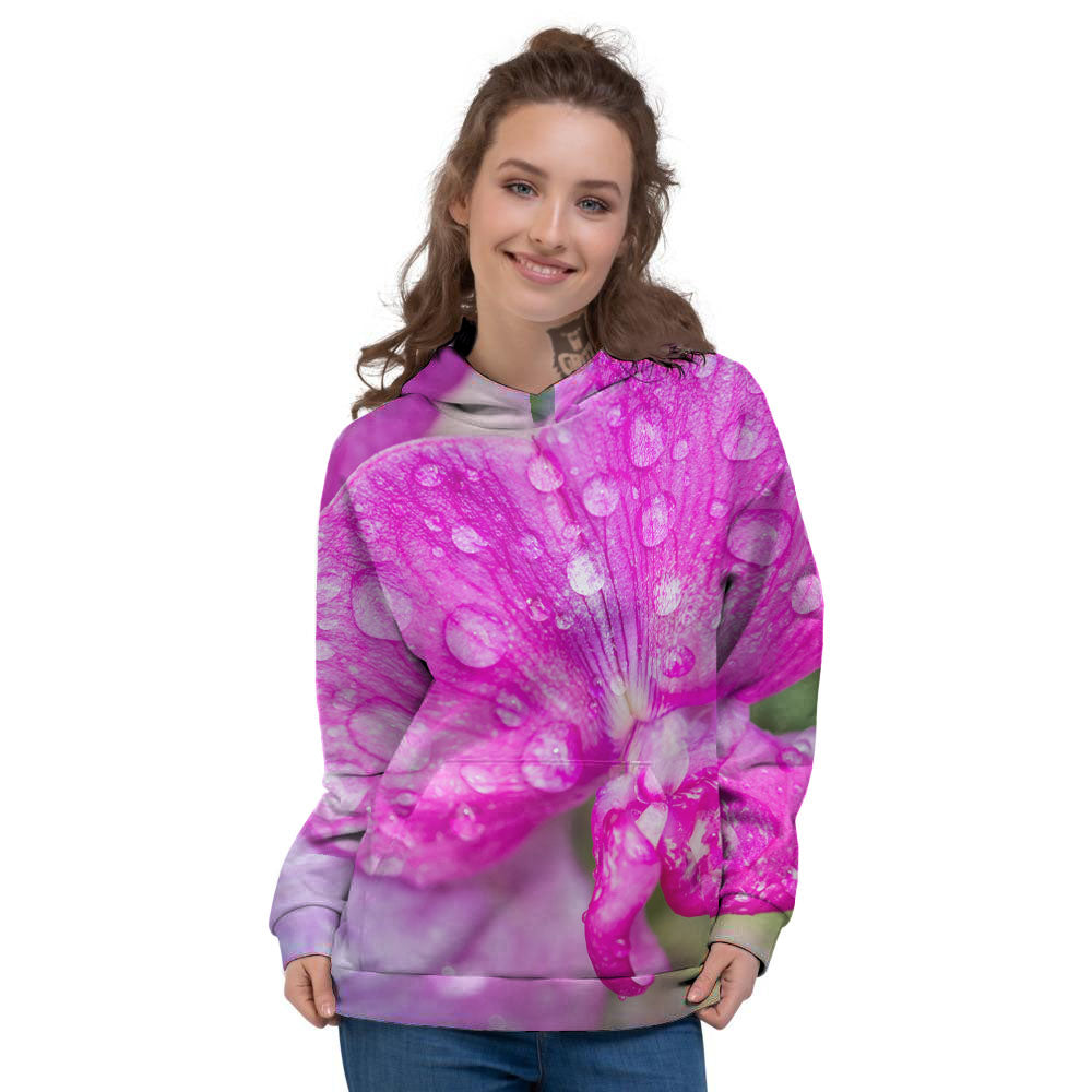 Sweet Pea Purple Print Women's Hoodie-grizzshop