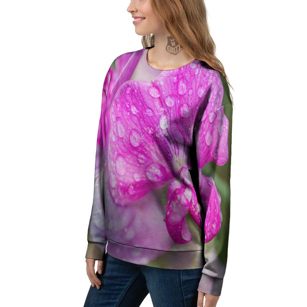 Sweet Pea Purple Print Women's Sweatshirt-grizzshop