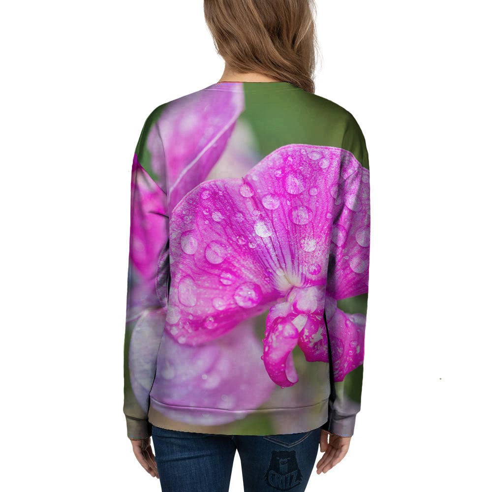 Sweet Pea Purple Print Women's Sweatshirt-grizzshop