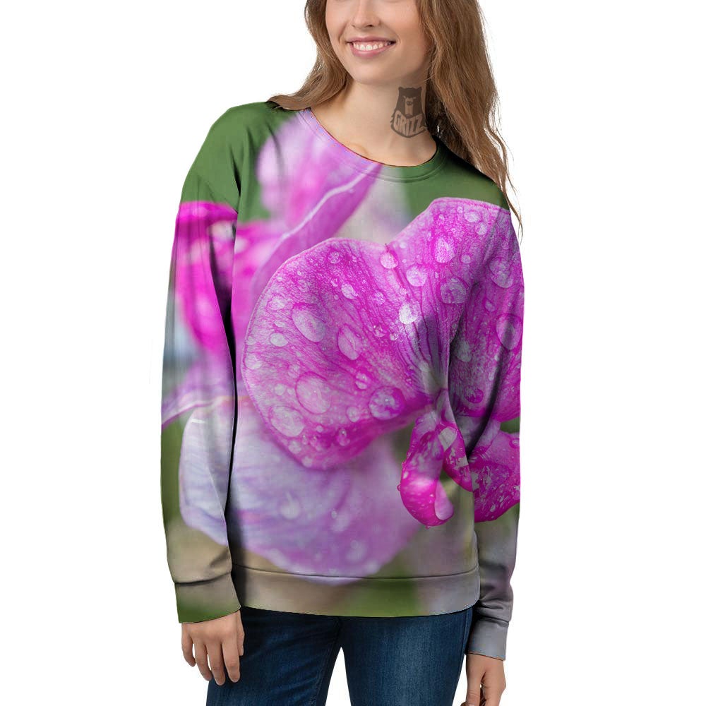 Sweet Pea Purple Print Women's Sweatshirt-grizzshop