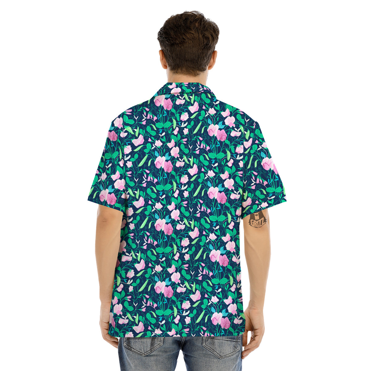 Sweet Pea Vintage Print Pattern Men's Hawaiian Shirt-grizzshop