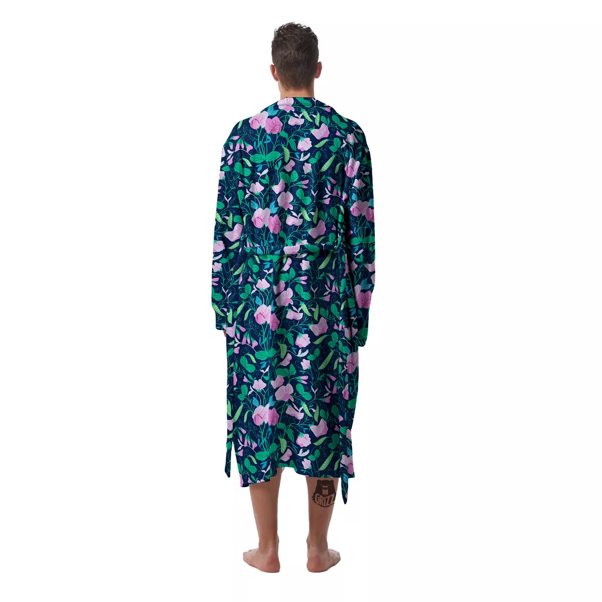 Sweet Pea Vintage Print Pattern Men's Robe-grizzshop